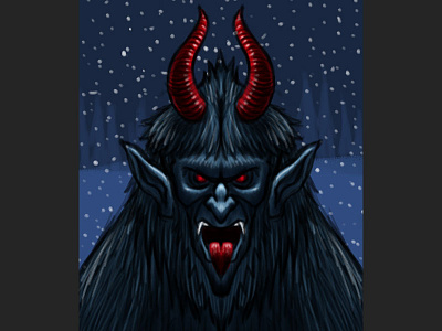 Krampus Christmas Demon Character Sketch art cartoon character cartooning character christmas creature demon drawing illustration krampus monster sketch