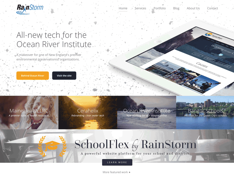 Snowy Homepage gif interface photoshop portfolio snow snowing snowy web web design