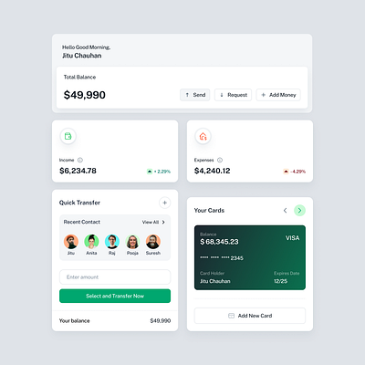 Finance Dashboard UI Cards cards dashboard figma figma dashboard figma design finance finance webapp fintech minimal ui ui