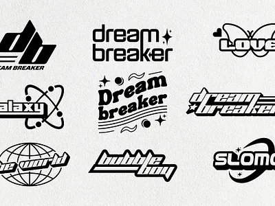 typography monogram, y2k, streetwear clothing brand logo design branding graphic design logo streetwear logo y2k logo