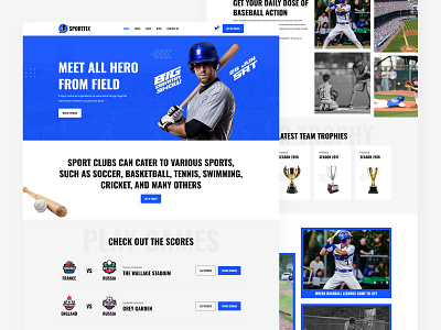 Sport Club Website Design creativedesign dribbble footballwebsite moderndesign sportsclub sportswebsite uxdesign webdesign