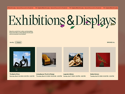 Exhibition Section - Atlas Website animation homepage interaction prototype ui ux web design website