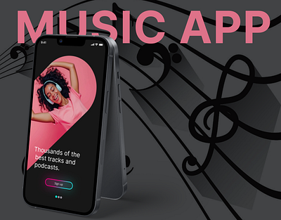 Music App UI Design figma mobile app modern design music app neon design neon effect product design ui uiux uiux design unique interface