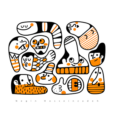 orange friends character character design illustration illustrator orange