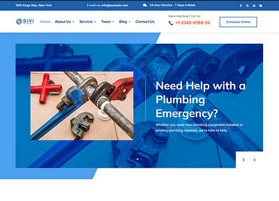 Plumbing Service, Plumber WordPress Website business divi landing page design plumber plumbing service ui design web design web devlopment website website devlopment website redesign wrodpress