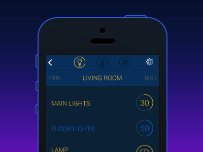 Lighting Control home interface ios8 smart ui ux