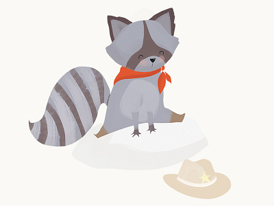 Little Racoon character design cowboy illustration kid racoon