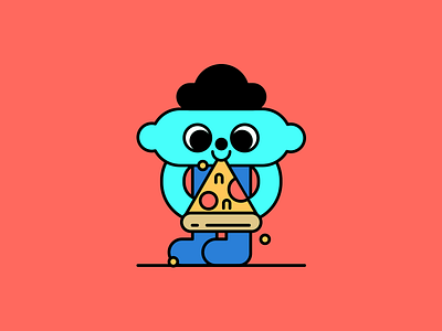 Pizza Guy brand cute flat happy illustration lol pizza street wear swag