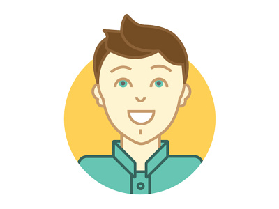 Headshot illustration face flat happy illustration man portrait