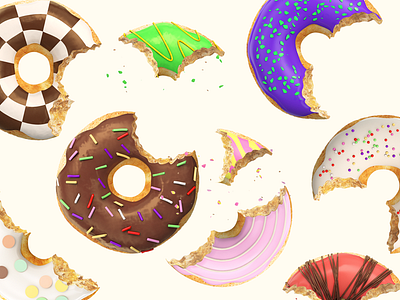 Donuts for Esquire 3d donuts esquire whiterussianstudio