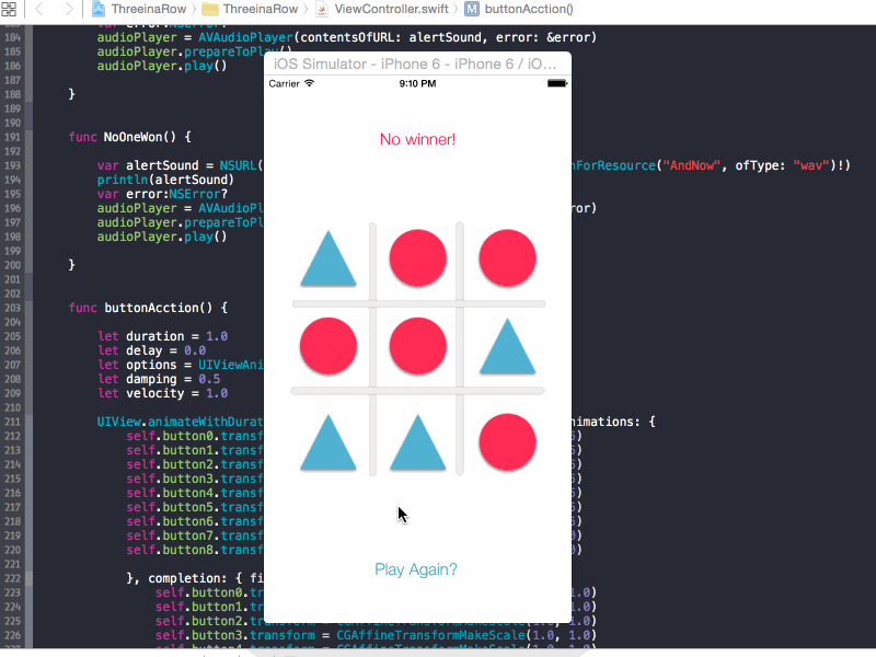 Tripletz game ios swift tic tac toe