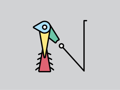 "N" Original alphabet type typography