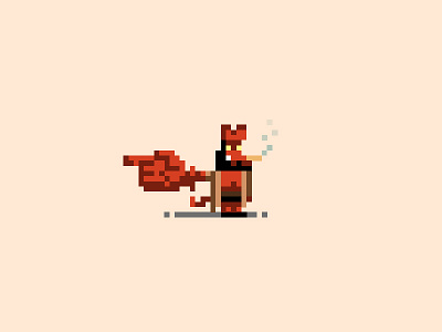 "He went that way" 8 bit hellboy pixel