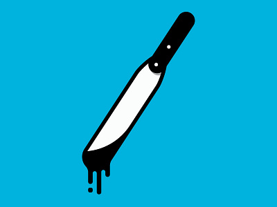 Dripping Ink Knife dripping fat lines icon illustration ink knife screen printing spatula vector