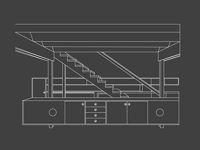 Walsh Street house - Robin Boyd architecture drawing illustration interior modern modernism robin boyd