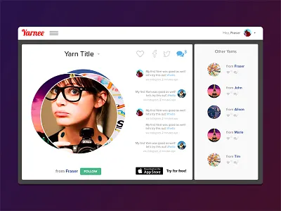 Yarnee mobile ui ux