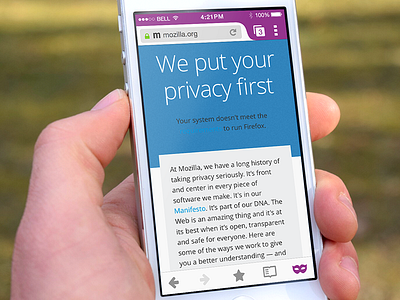 Firefox iOS – Private Browsing interaction design typography ui ux visual design