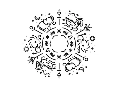 Sandakada Pahana buddhism buddhist elephant horse lion minimal moonstone simple tattoo