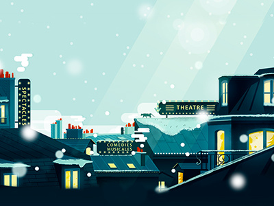 City city snow vector