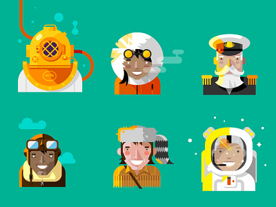 Ms1 astronaut captain diver eskimo explorers microsoft pilot teal