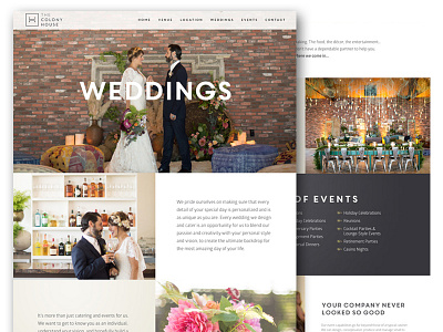 The Colony House desktop events mobile modern responsive design site tablet website weddings