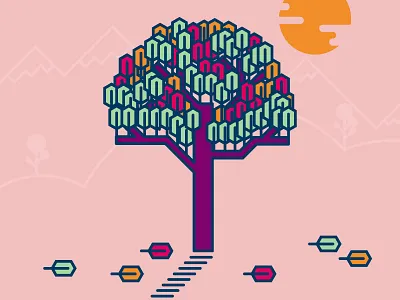 tree 2d illustration vector