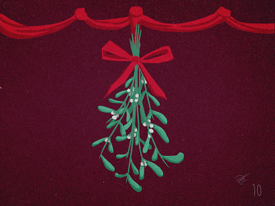 Illustrated Advent Day 10 christmas illustrated advent illustration mistletow photoshop