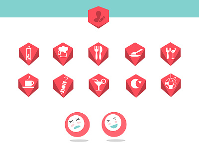 Flat icons for mobile app (GameCheck) ana rebeca perez app buttom character concept flat game icon material shape symbol trendy