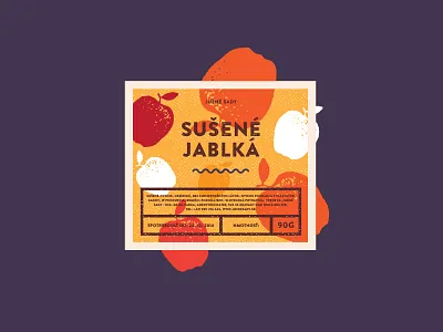 Sušené jablká apple bio branding eco fruit identity label package packaging rustic