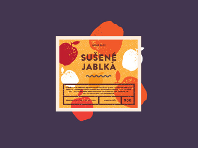 Sušené jablká apple bio branding eco fruit identity label package packaging rustic