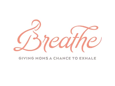 Breathe Logo Concept baby bump breathe doula feminine gentle mother pregnancy script type typography