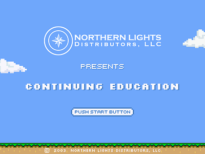 Title Screen 8 bit ce continuing education financial gamification