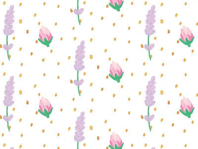 Rose Lavender Pattern dots gouache lavender pattern rose rosebud