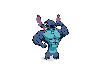 Strong Stitch character fitness funny illustration stitch strong t shirt