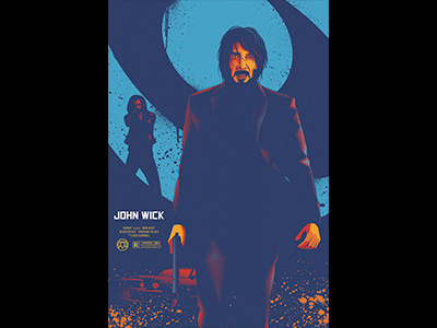 John Wick Movie poster action illustrator john wick keanu reeves poster vector