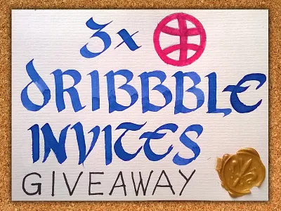 3 Dribbble Invitations dribbbleinvite giveaway invitation invite