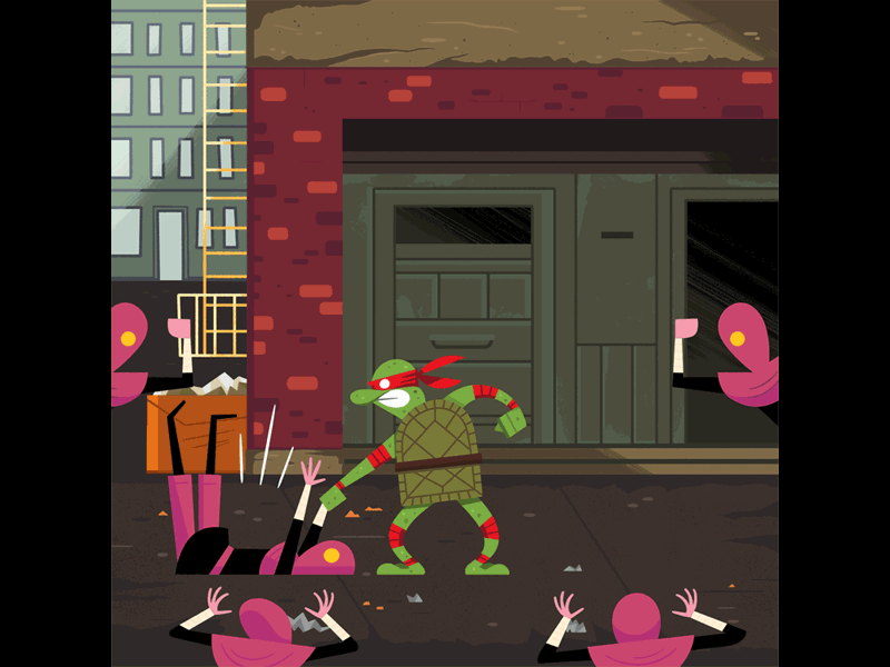 Raphael Foot Flip andrew kolb animation bottleneck gallery gif illustration kolbisneat teenage mutant ninja turtles tmnt