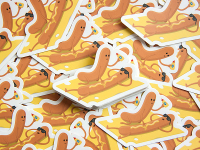 Stickeeers is here! cheese contest food funny hot dog illustrator mayo sausage sticker mule stickers sunbat win