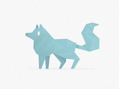 Wolf blue brand clean geometric illustration lowpoly texture