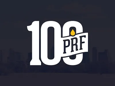 100 Proof logo concept 100 austin brand drop illustration logo number typography