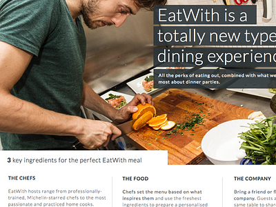 How It Works design eat eatwith food how it works landing page photography sharing economy ui