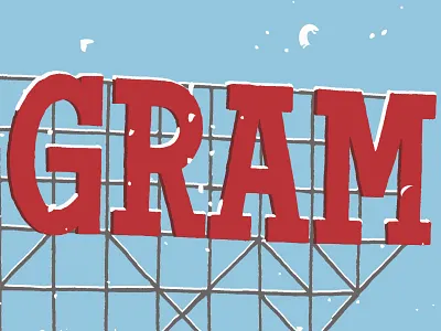 GRAM brooklyn design illustration lettering print sign typography