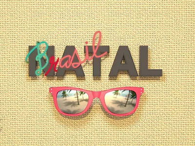 Natal Brasil 3d ad advertising brasil brazil natal neon sunglass texture