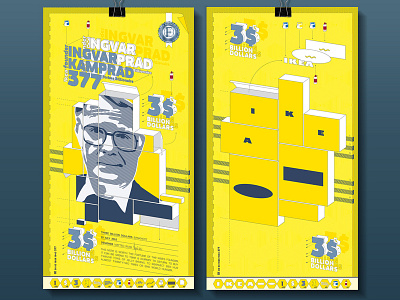 IKEA's founder banknote banknote boxes carton box ikea instruction isometric money note rich