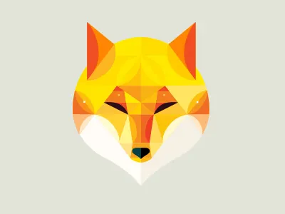 Fox fox geometric illustration zoo