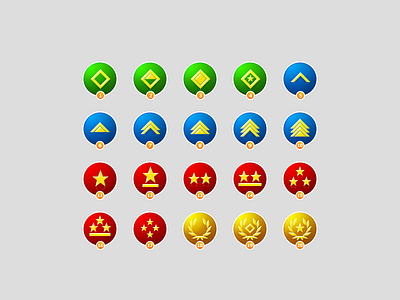 Rank Badges awards badges blue green military rank red status