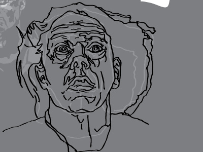 Doc Brown line dwg contour doc brown line portrait scoff time travel