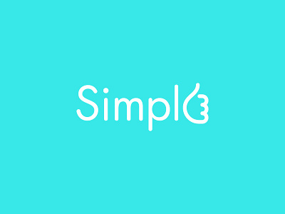 Simple clean flat futura hand like logo logotype ok rounded simple thumb up wordmark