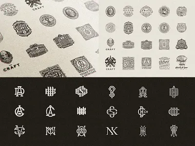 Branding 2014 badge collection custom lettering monogram round up