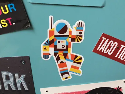 Hello Spaceman Sticker astronaut shapes space spaceman sticker vinyl